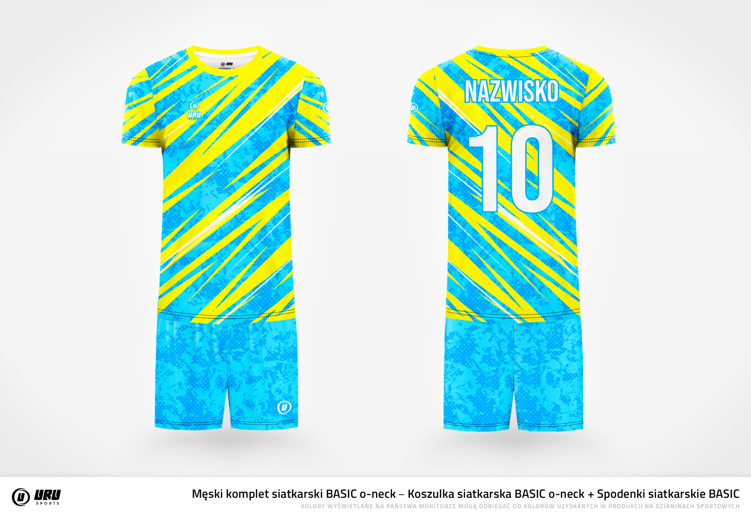 Stroje siatkarskie komplet BASIC niebiesko-żółty