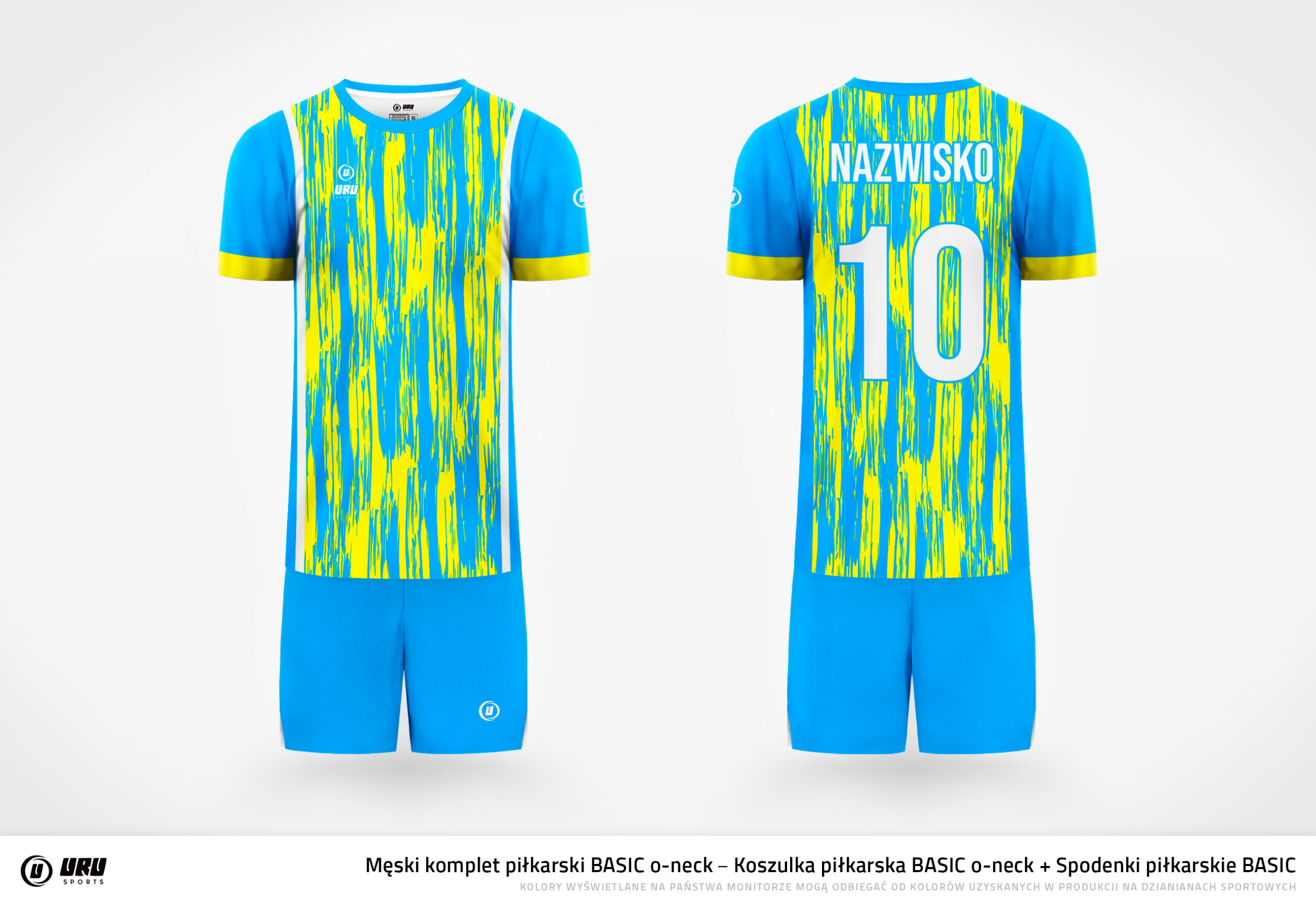 Stroje piłkarskie komplet BASIC niebiesko-żółty